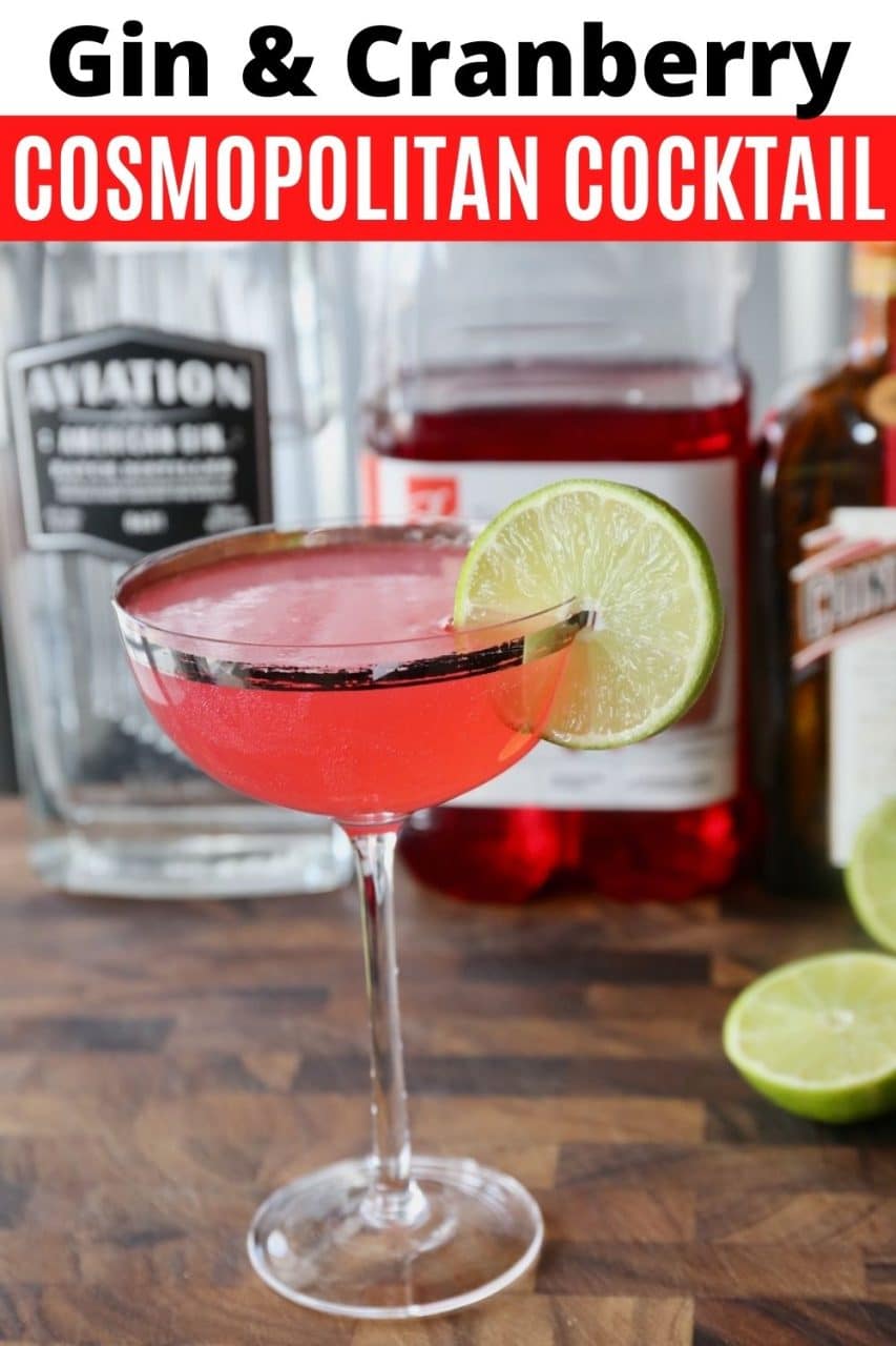 Save our Gin "Cosmo" Cosmopolitan cocktail drink recipe to Pinterest!