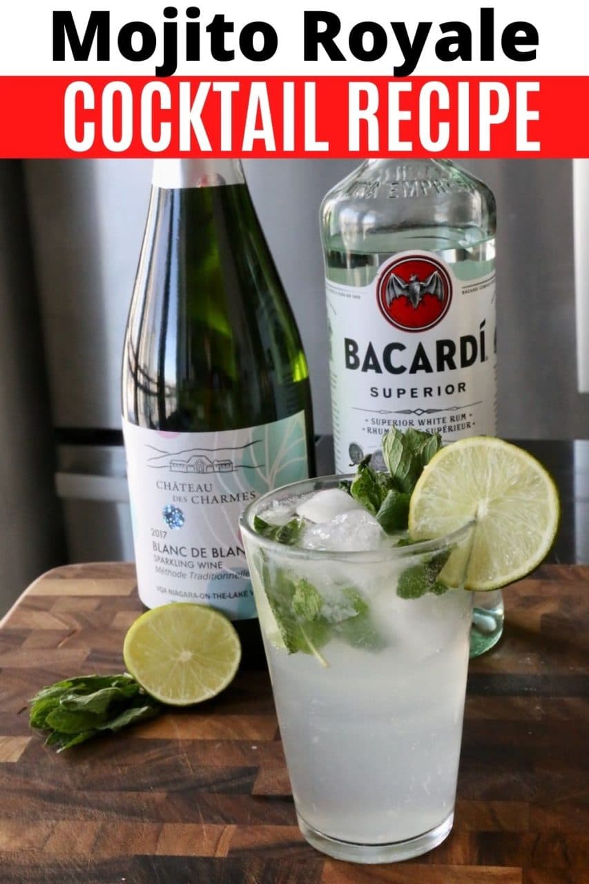 Save our Mojito Royale Cocktail Recipe to Pinterest!
