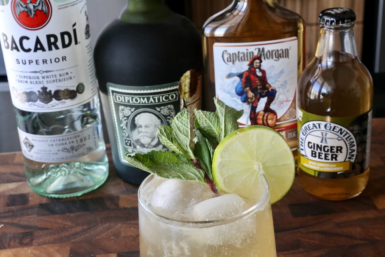 Moscow Mule with Rum Cocktail Drink Recipe