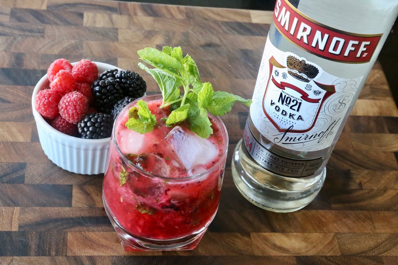 Berry Vodka Smash Cocktail Drink Recipe