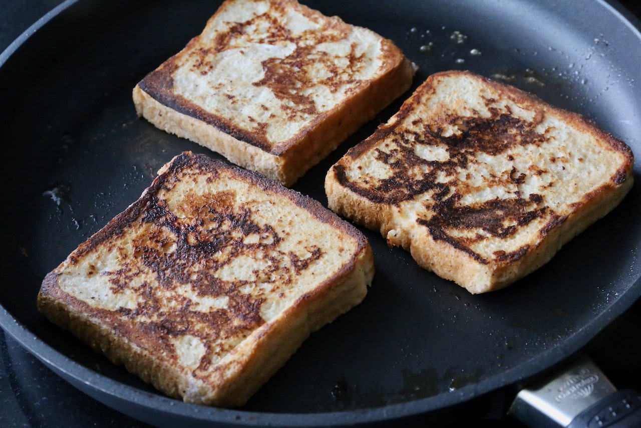 Use a nonstick skillet to fry Buttermilk French Toast in butter until browned.