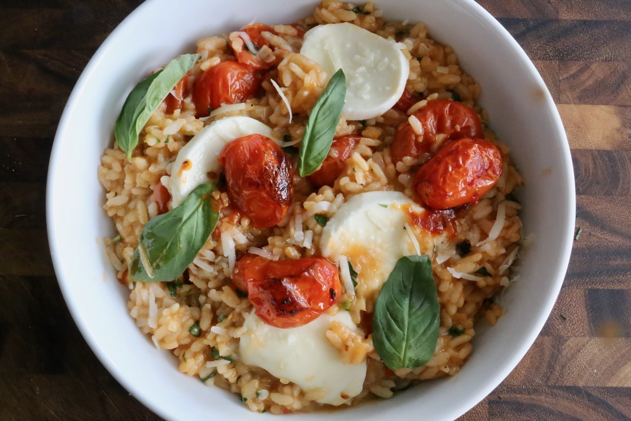 Now you're an expert on how to make the best healthy vegetarian Caprese Risotto recipe!