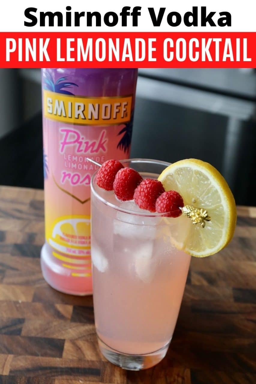 Save our refreshing summer Smirnoff Vodka Pink Lemonade Cocktail recipe to Pinterest!