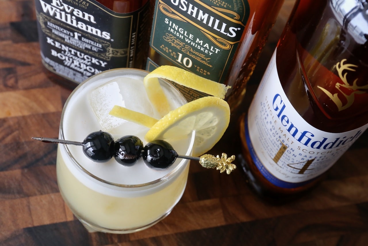 We love serving a Boston Sour at cocktail hour with premium whisky. 
