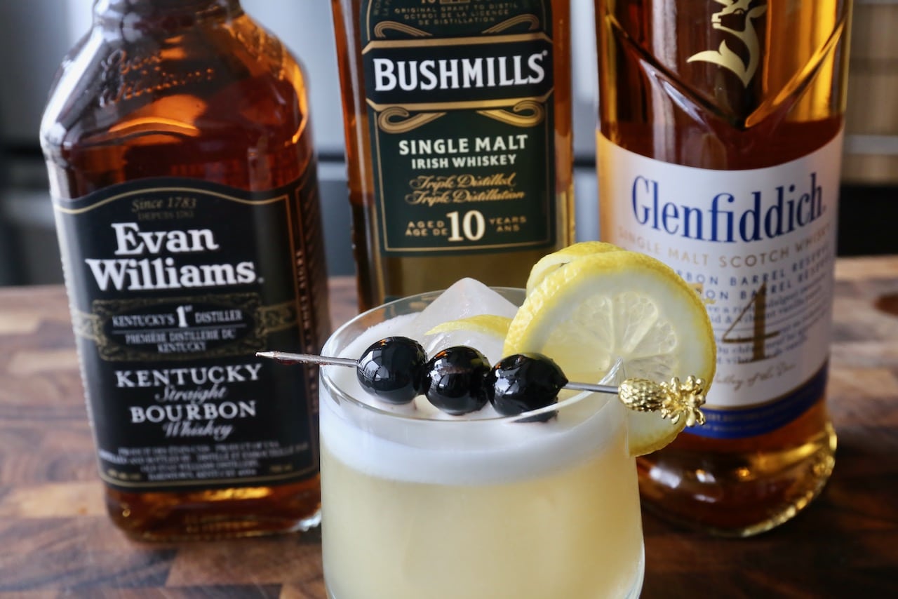 The Boston Sour is a classic whiskey cocktail featuring frothy egg white foam.