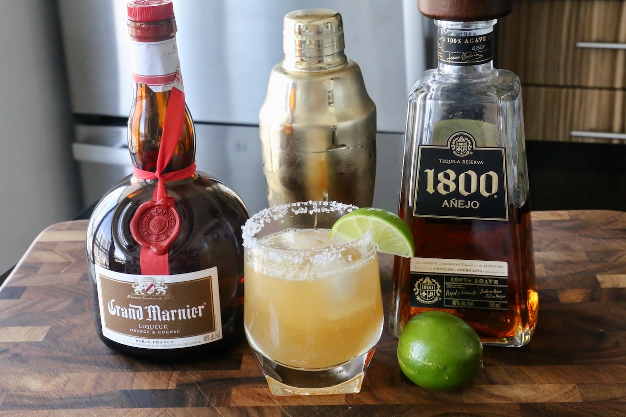 Prepare our easy Golden Margarita in a cocktail shaker. 