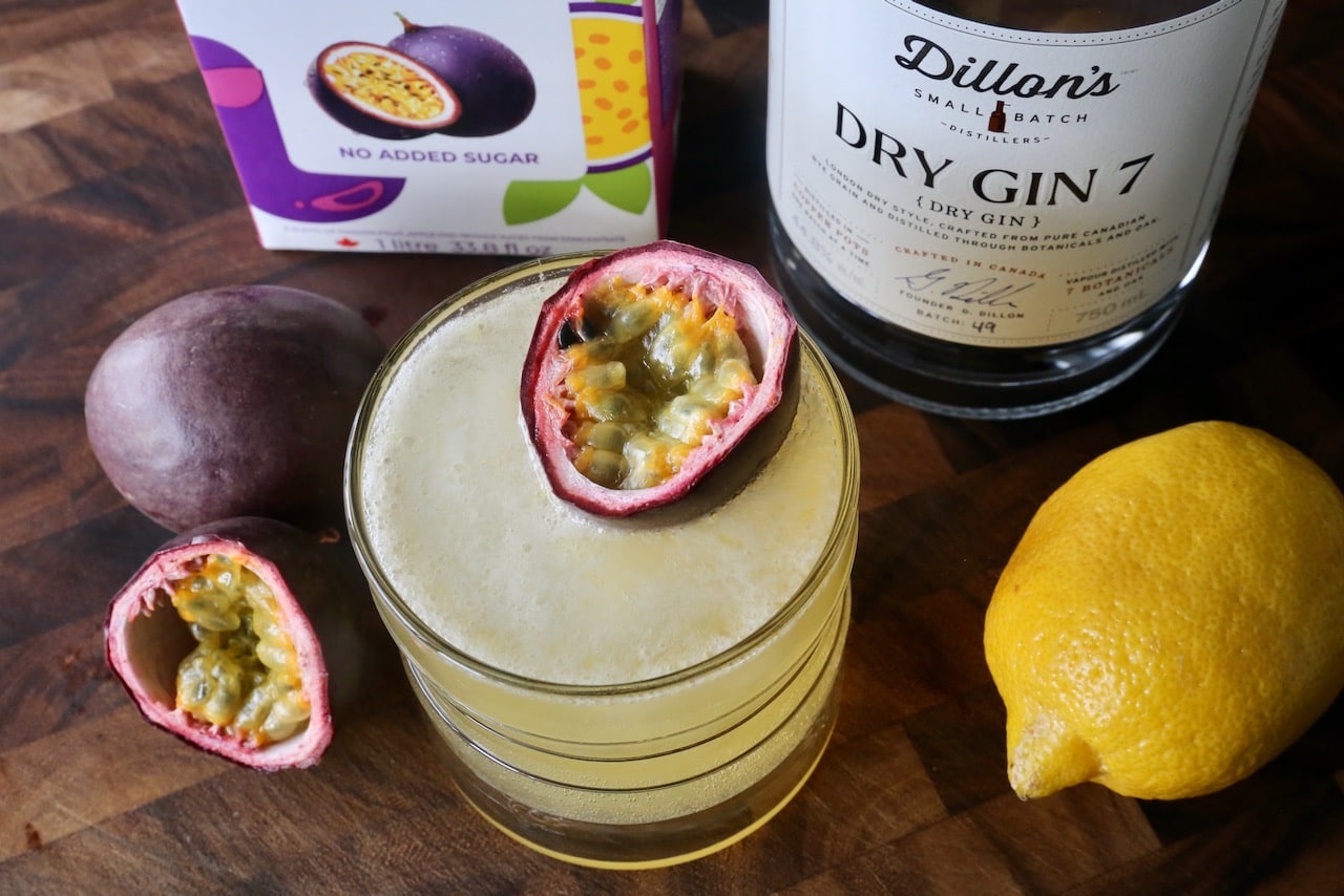 This Passion Fruit Gin Cocktail is a refreshing drink to serve on a hot summer day.