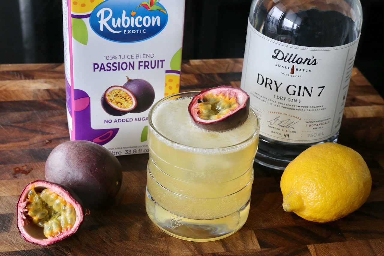 Passion Fruit Gin Cocktail Photo Image.