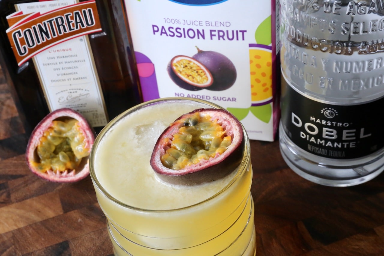 This Passion Fruit Margarita is a refreshing drink to serve at a Mexican dinner party.
