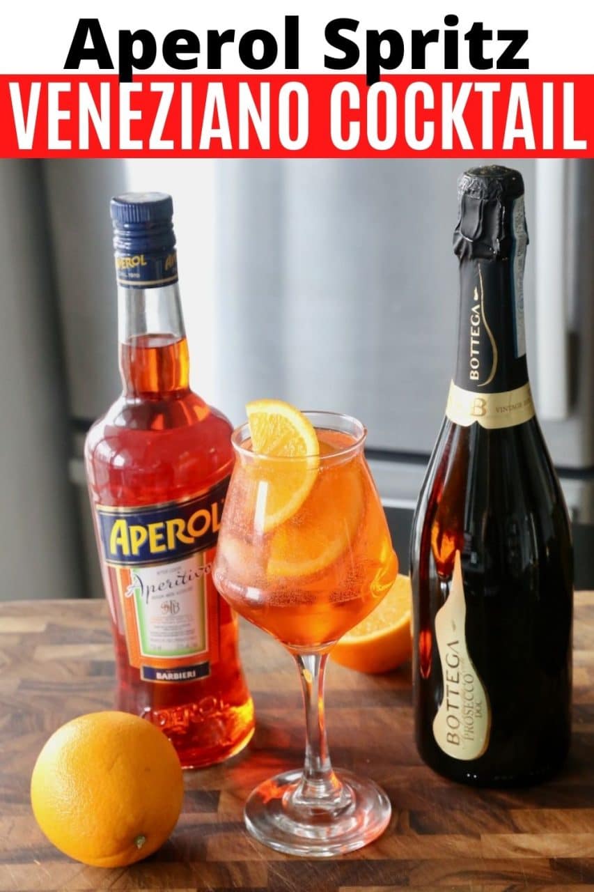 Save our Aperol Spritz Veneziano Aperitivo Cocktail recipe to Pinterest!