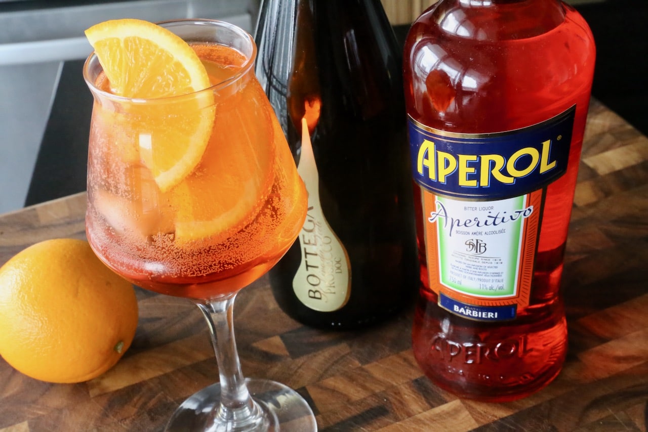 This Aperitivo Spritz recipe features Aperol, Prosecco and Soda.