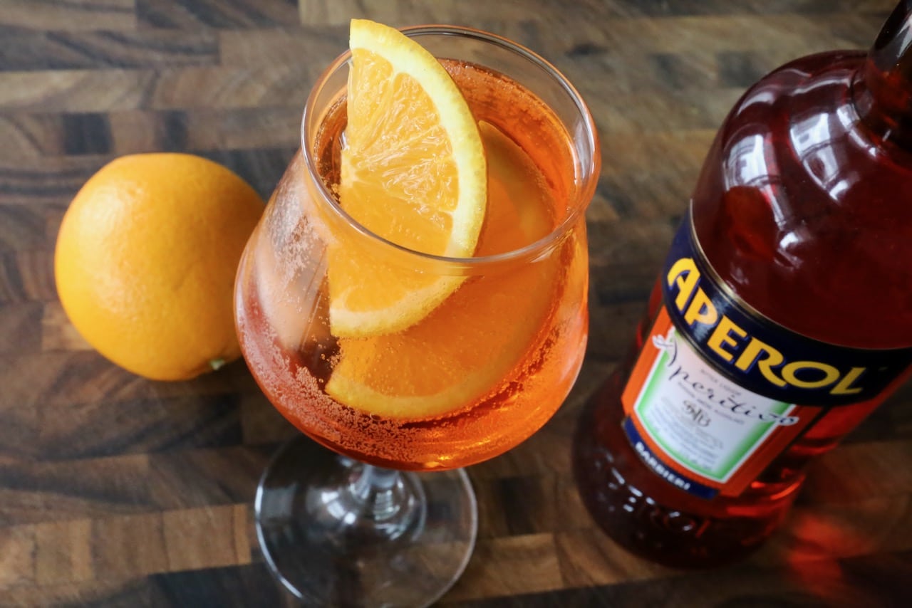 We love serving Spritz Veneziano cocktails on a hot summer day.