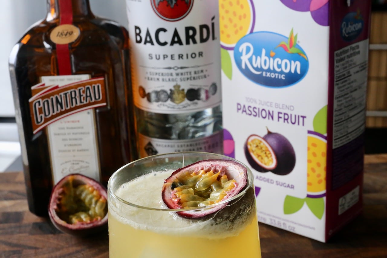 Serve this easy Passion Fruit Daiquiri in a rocks glass.