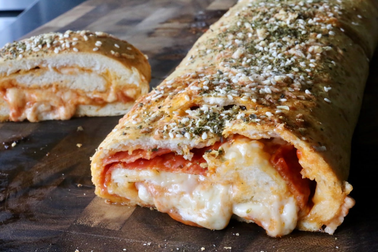Easy Cheesy Meat Lovers Italian Stromboli Pizza Recipe