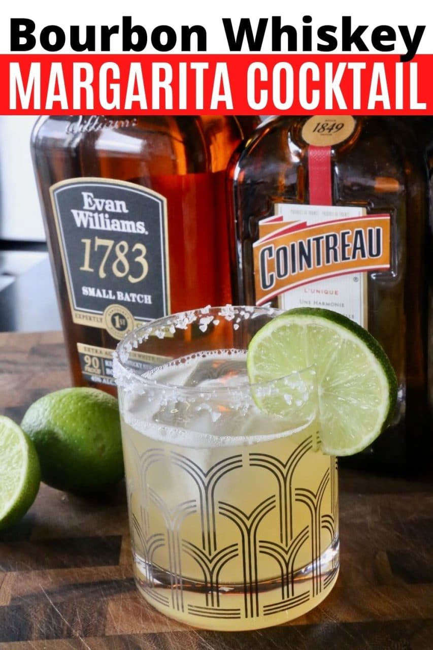 Save our Bourbon Whiskey Margarita Cocktail recipe to Pinterest!