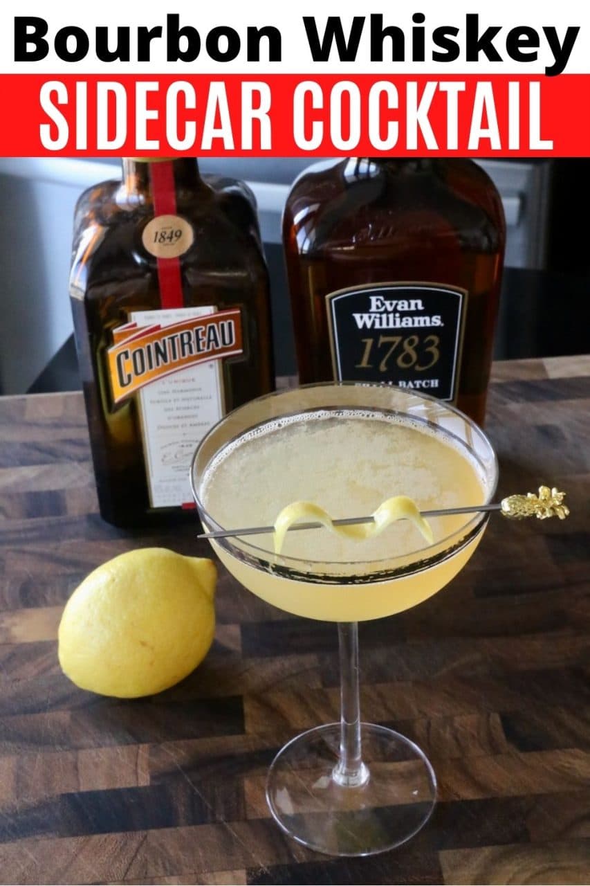 Save our Bourbon Sidecar Cocktail recipe to Pinterest!