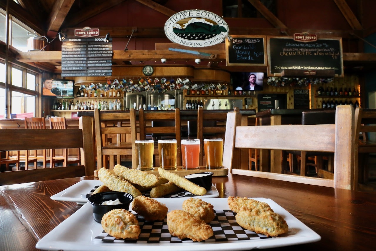 Squamish Breweries: Howe Sound Brewing features a restaurant and patio with a beautiful view.