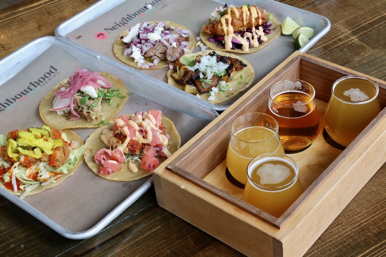 Pair a parade of tacos with delicious Penticton beer at Neighbourhood Brewing.