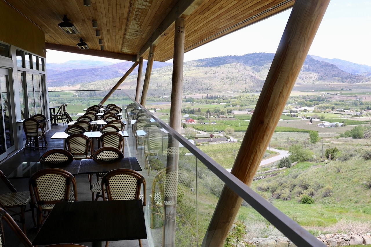 The restaurant patio at Tinhorn Creek Vineyards has the best views of all the Osoyoos wineries. 