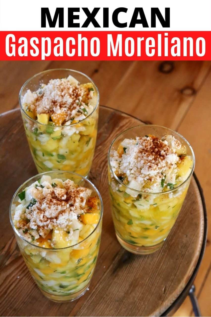 Save our Gazpacho Moreliano Mexican Fruit Salad recipe to Pinterest!