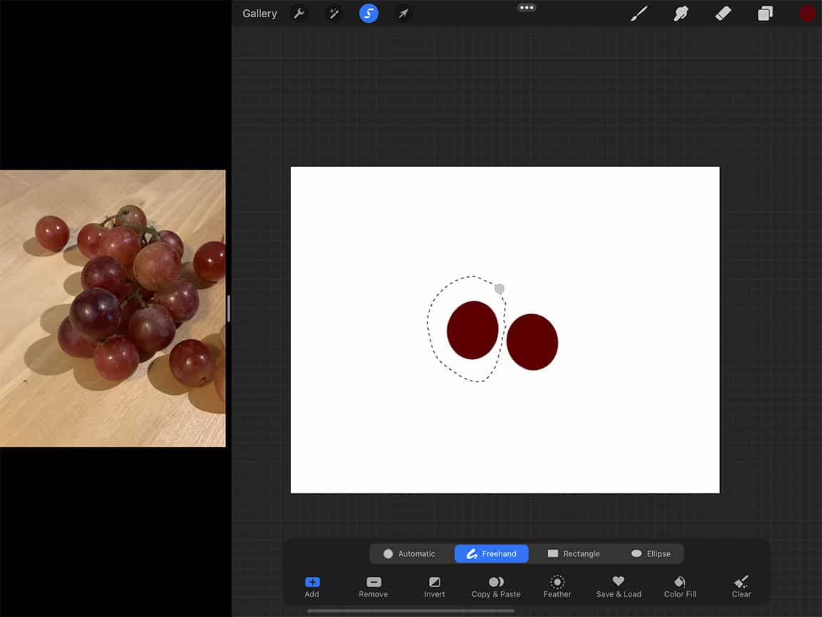 How to Draw Grapes: Use the Lasso Tool to adjust your drawing.