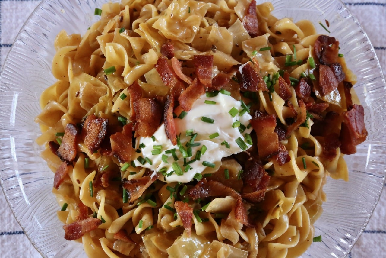 Serve Krautfleckerl as a light lunch or side dish at an Austrian dinner party.