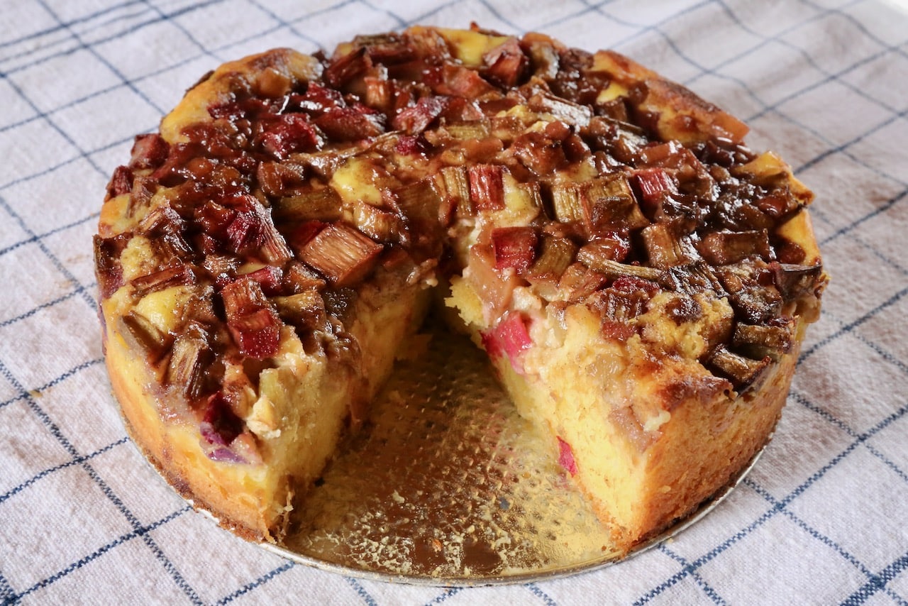 Swedish Rhubarb Cake is the perfect dessert to serve in the Spring or Summer.