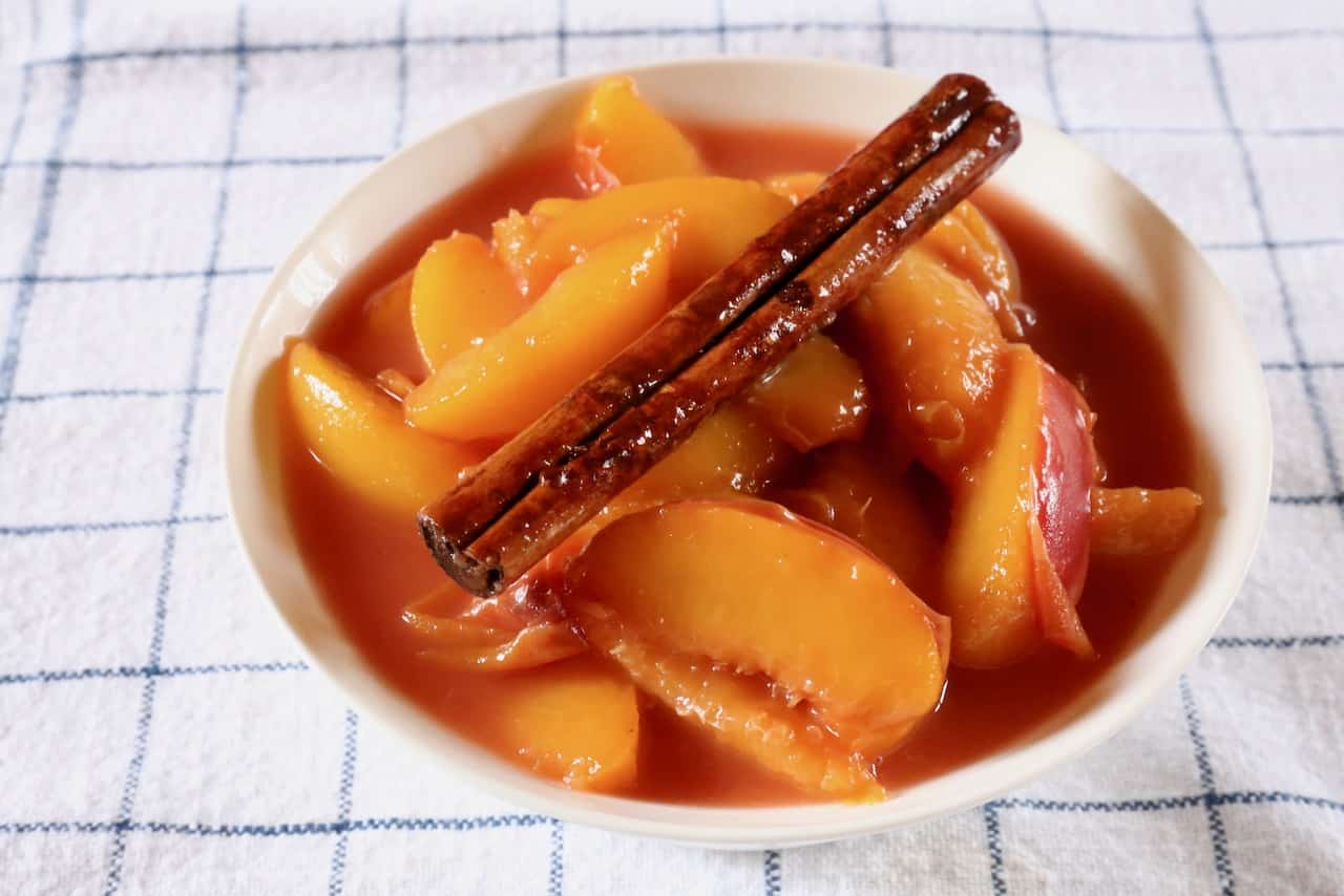 Peach Compote is best prepared during the summer stone fruit season.