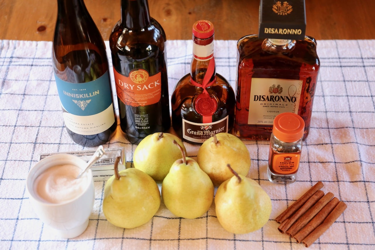 Homemade Stewed Pear Compote recipe ingredients.