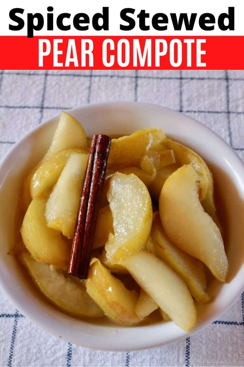 Save our Spiced Poached & Stewed Pear Compote recipe to Pinterest!