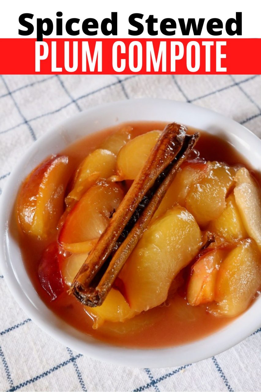Save our Spiced Poached & Stewed Plum Compote recipe to Pinterest!