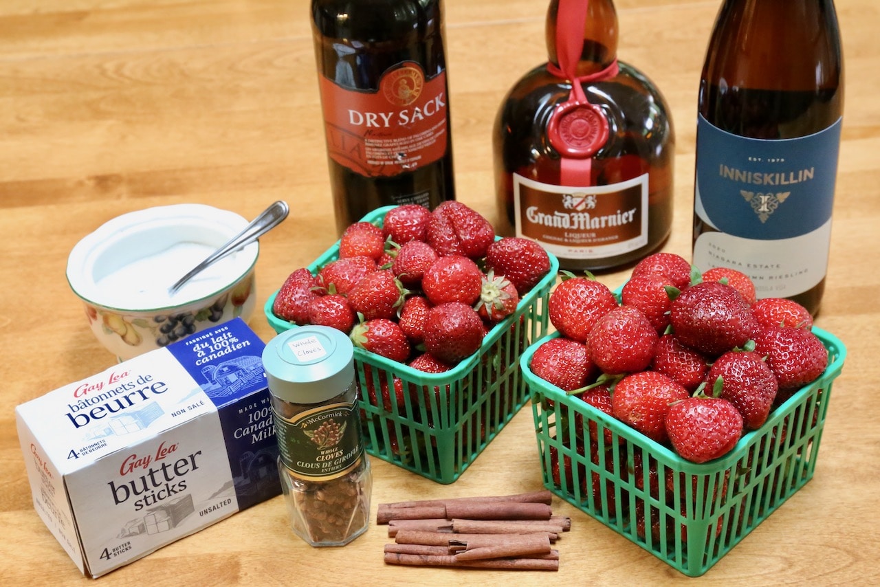 Homemade Strawberry Compote recipe ingredients.
