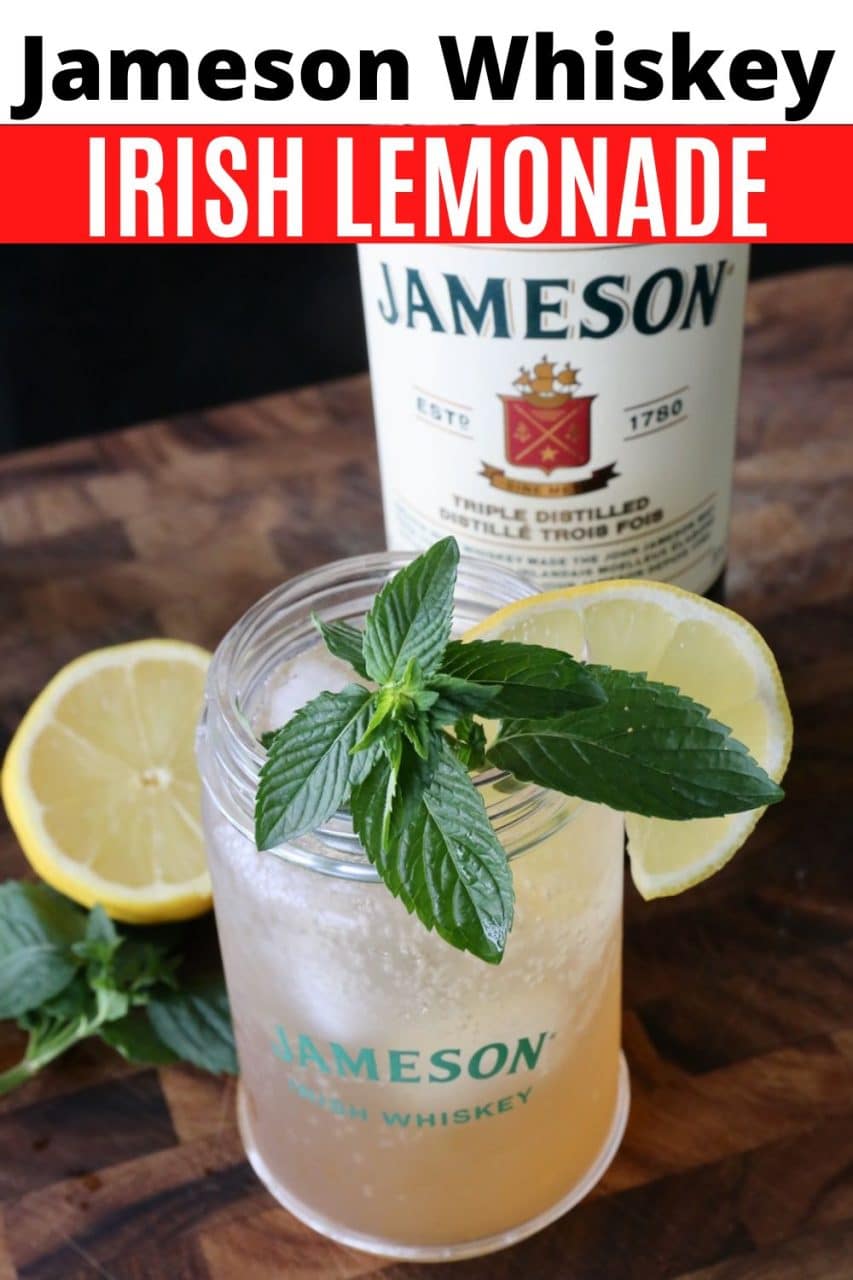 Save our Irish Jameson Lemonade Cocktail recipe to Pinterest!