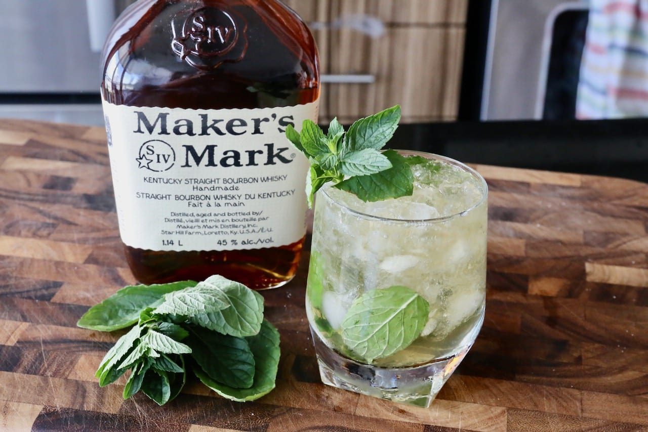 Serve this bourbon cocktail in a rocks glass or julep cup.