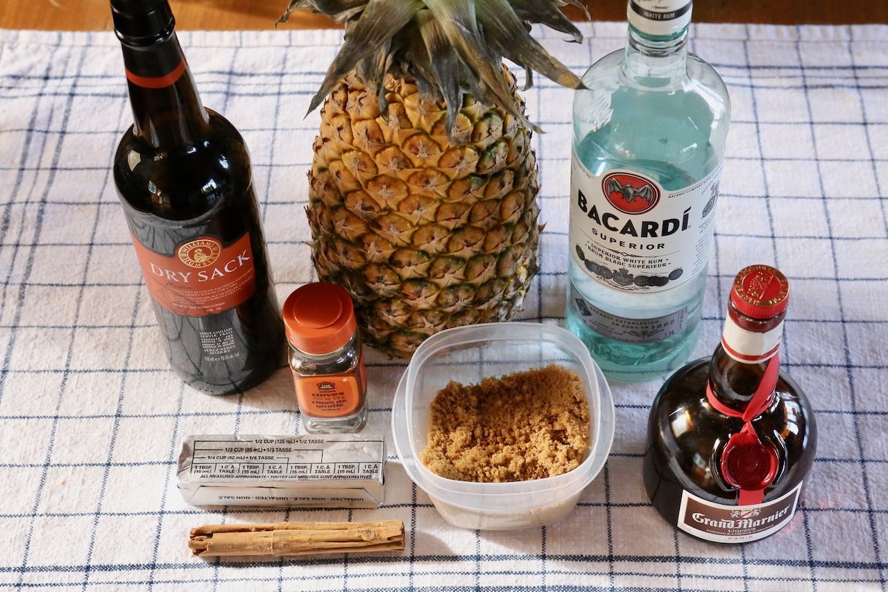 Homemade Pineapple Compote recipe ingredients.