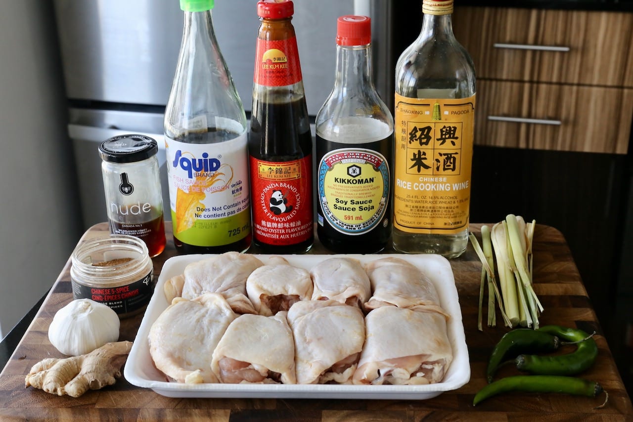 Traditional Ga Nuong Vietnamese Grilled Chicken recipe ingredients.