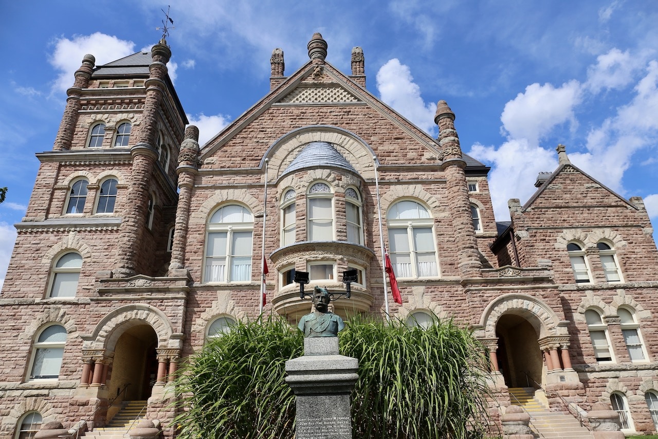 Courthouse Heritage Walk in downtown Woodstock, Ontario.
