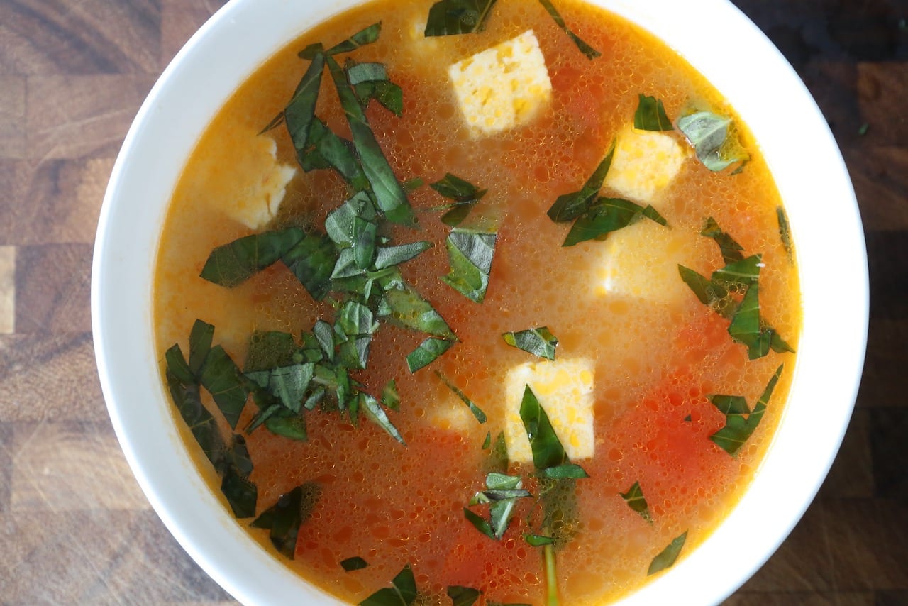 Chunky Greek Orzo Feta Tomato Soup Recipe
