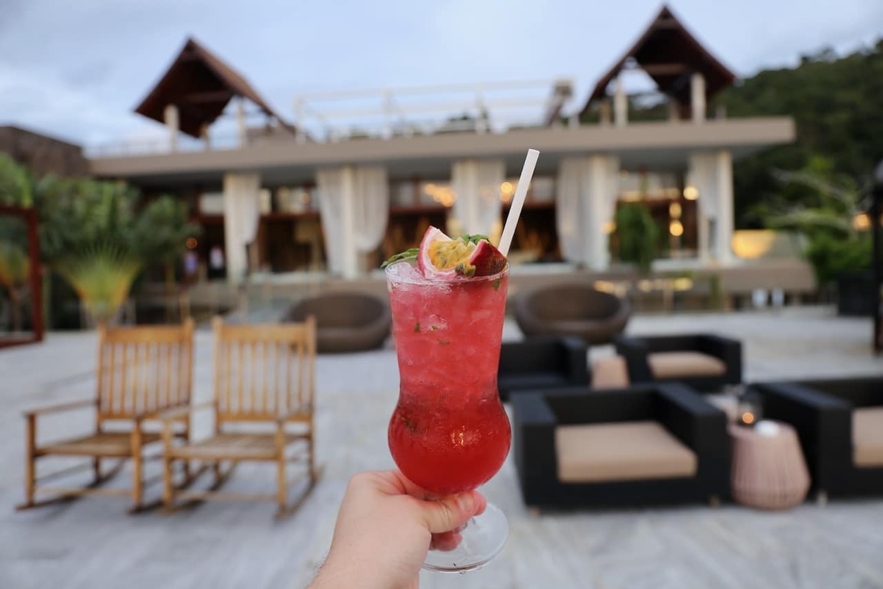 Vida Terrace Bar sundowner cocktail at Avista Hideaway Resort in Phuket.