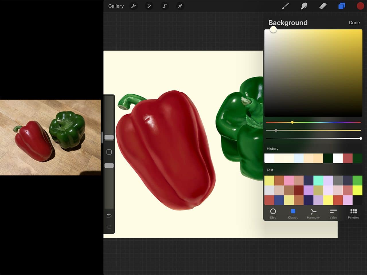 How to Draw a Capsicum: Choose a background colour that compliments your subject.