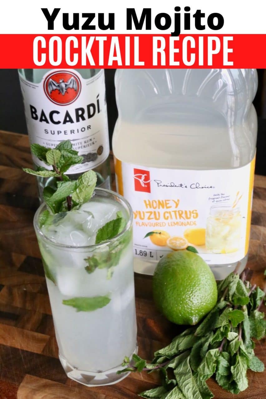 Save our Yuzu Mojito Cocktail Drink recipe to Pinterest!