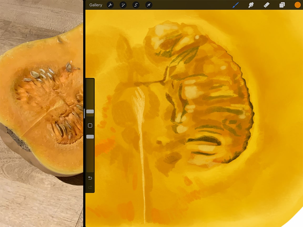 How to Draw Squash: Zoom in close to see and recreate all of the fine details.
