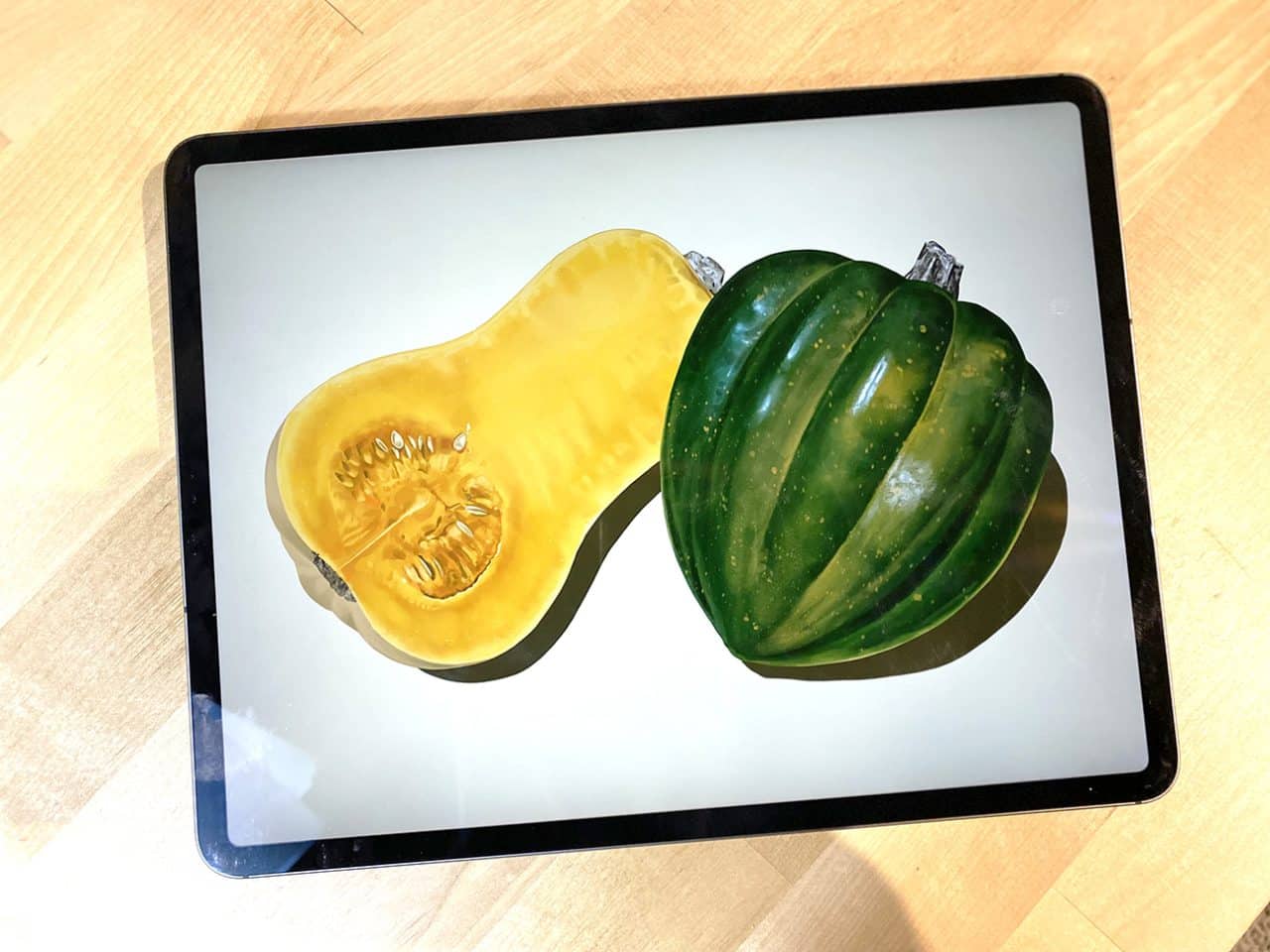 Learn the process of creating a digital squash drawing with Procreate on iPad Pro.