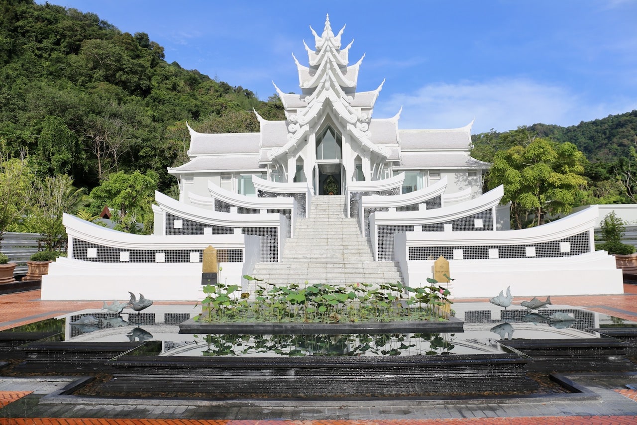 Intercontinental Phuket's architectural icon is a white temple that houses the resort's spa.