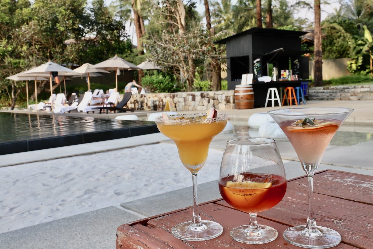 Enjoy craft cocktails by the pool via Renaissance Phuket Sand Box Bar.