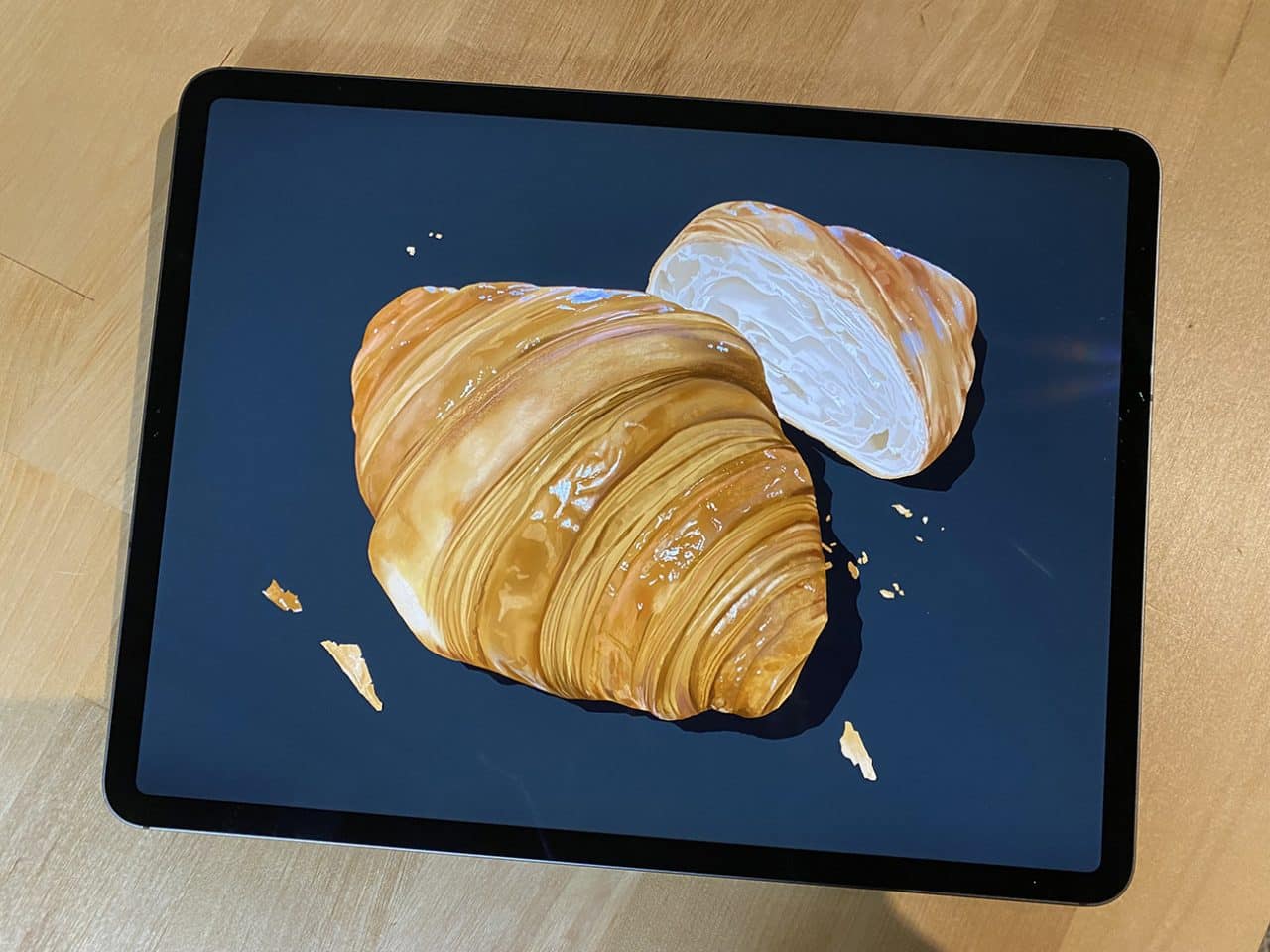 Learn the process of creating a digital croissant drawing with Procreate on iPad Pro.