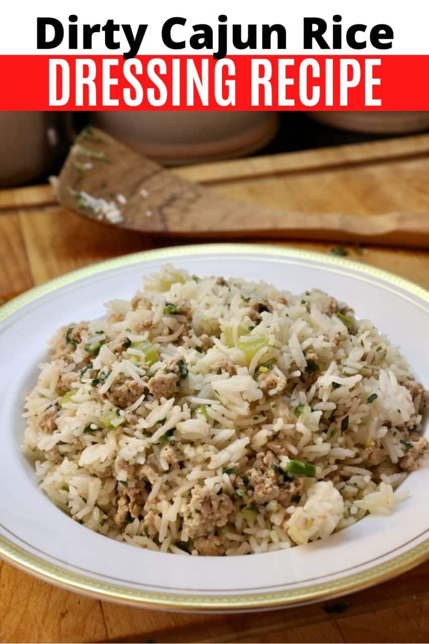 Save our Louisiana Dirty Cajun Rice Dressing recipe to Pinterest!