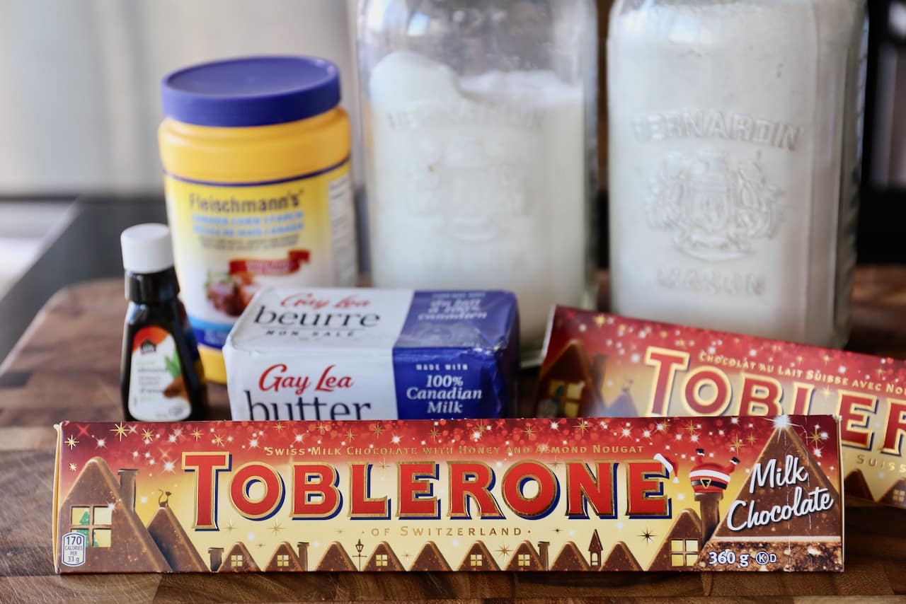 Traditional Toblerone Shortbread Cookies recipe ingredients. 