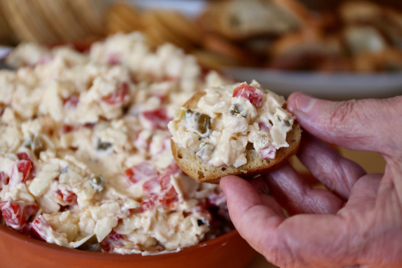 Now you're an expert on how to make spicy Jalapeno Pimento Cheese Dip!
