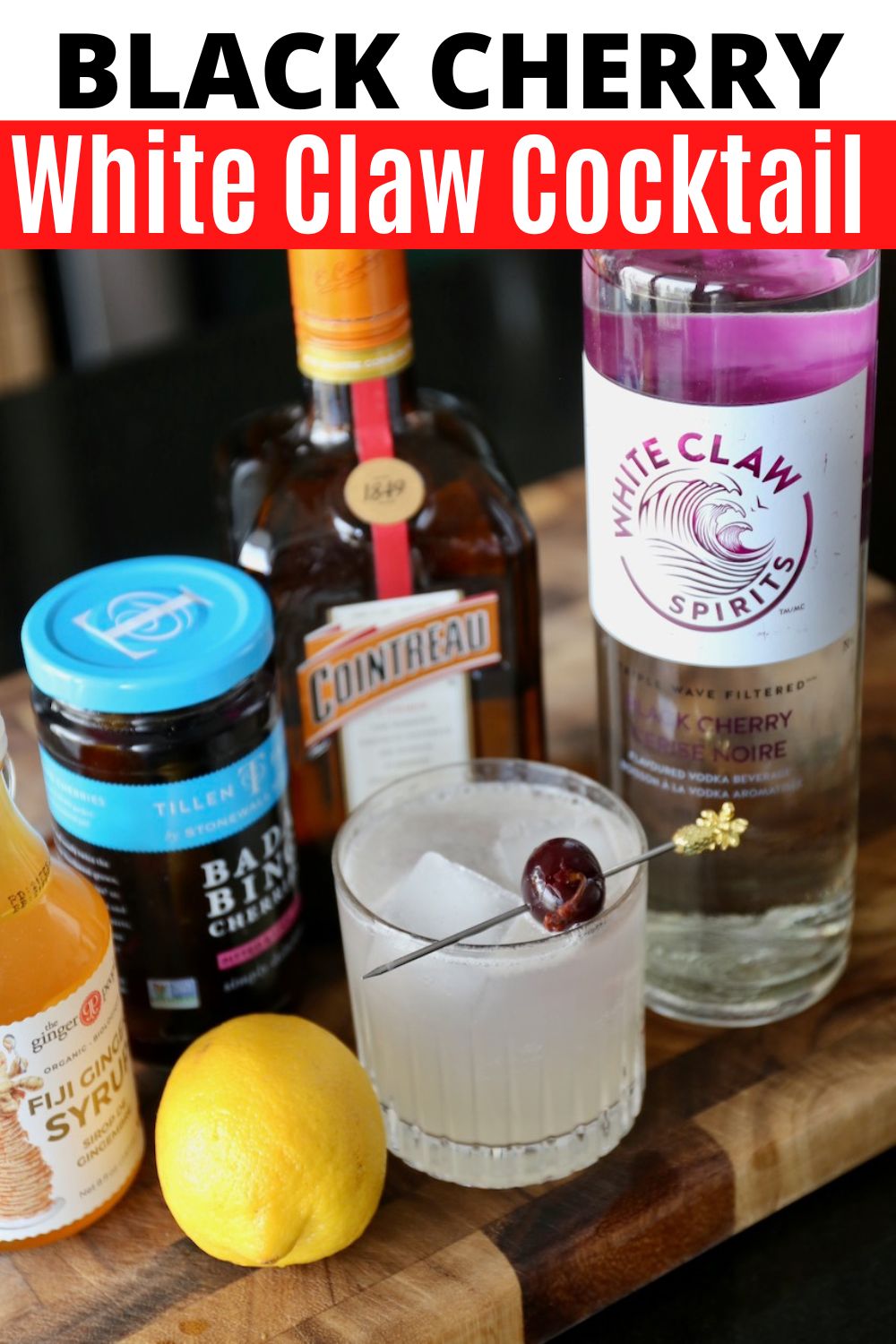 Black Cherry White Claw Vodka Cocktail Drink Recipe